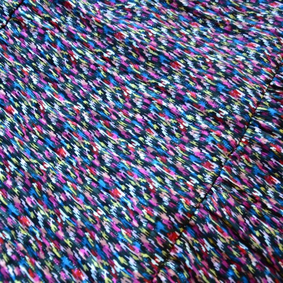 Designer Women's Multi Metallic Long Tiered Shirt Dress Size S - Picture 14 of 14